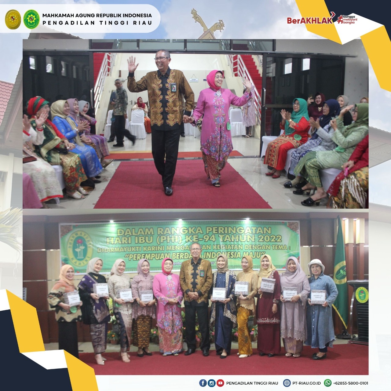 Peringatan Hari Ibu (PHI) Ke-94 Tahun 2022 Pengadilan Tinggi Riau